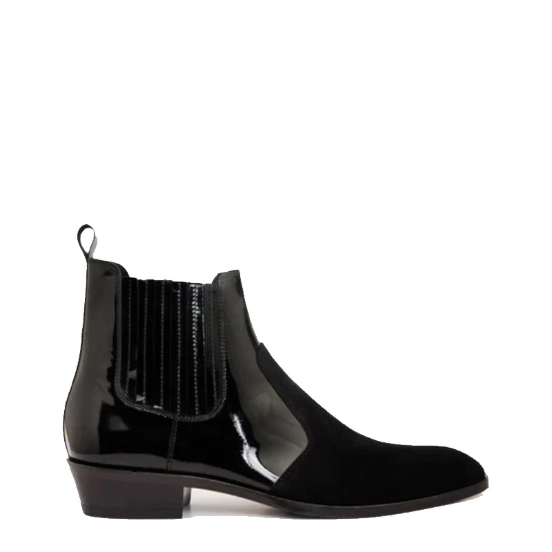 Black Leather Men's Ankle Boots