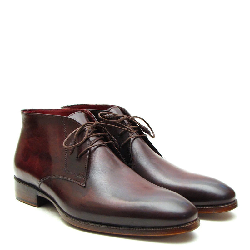 Classic Handmade Plain Toe Leather Chukkas Boots