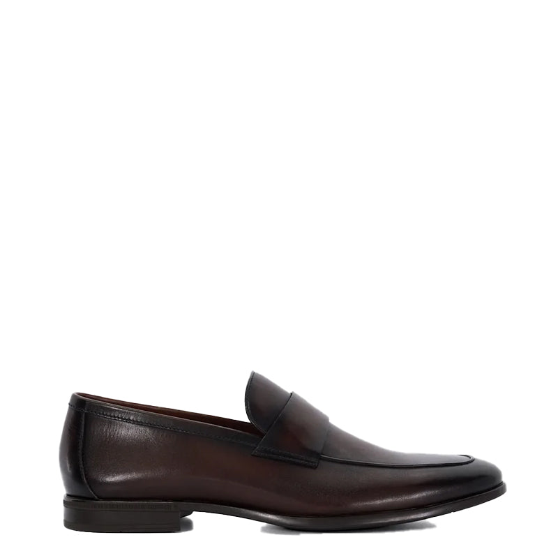 Men Solid Premium Leather Black Loafer