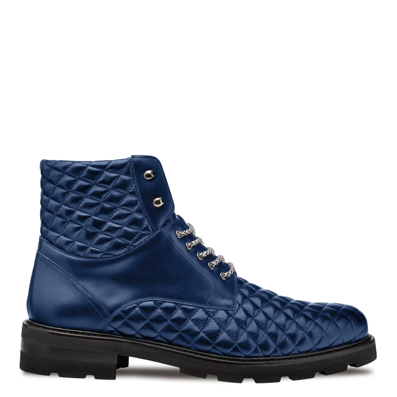 Blue Aria Lace-up Leather Boot
