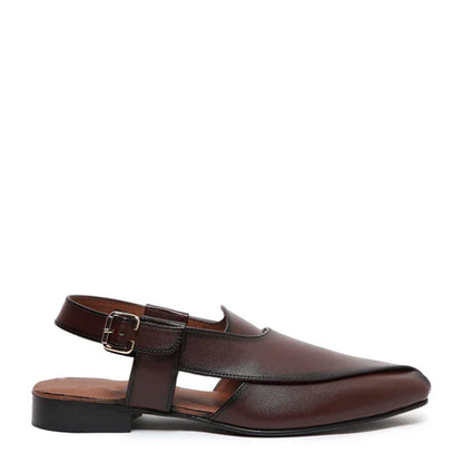 Premium Classic Leather Peshawari Beige Sandals