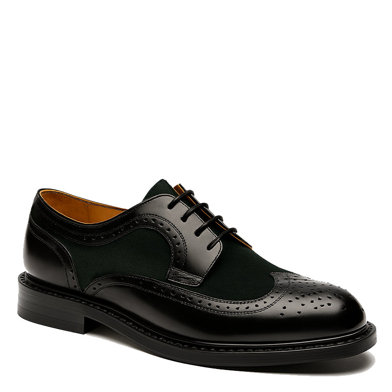 Duo Textured Wingtip Lace-up Dress Shoe
