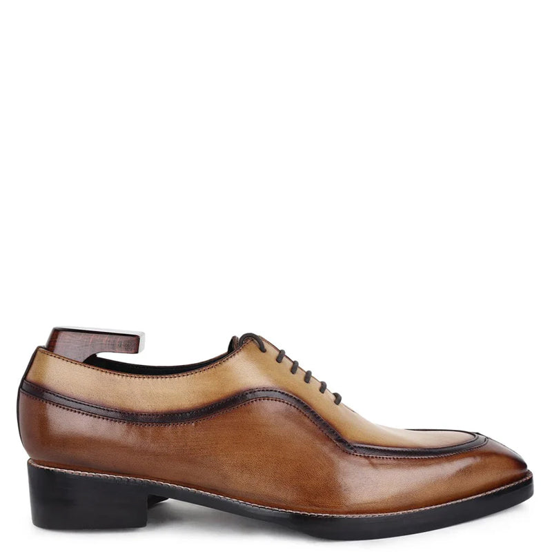 Patina Split Toe Leather Oxford Shoe Tan/Brown