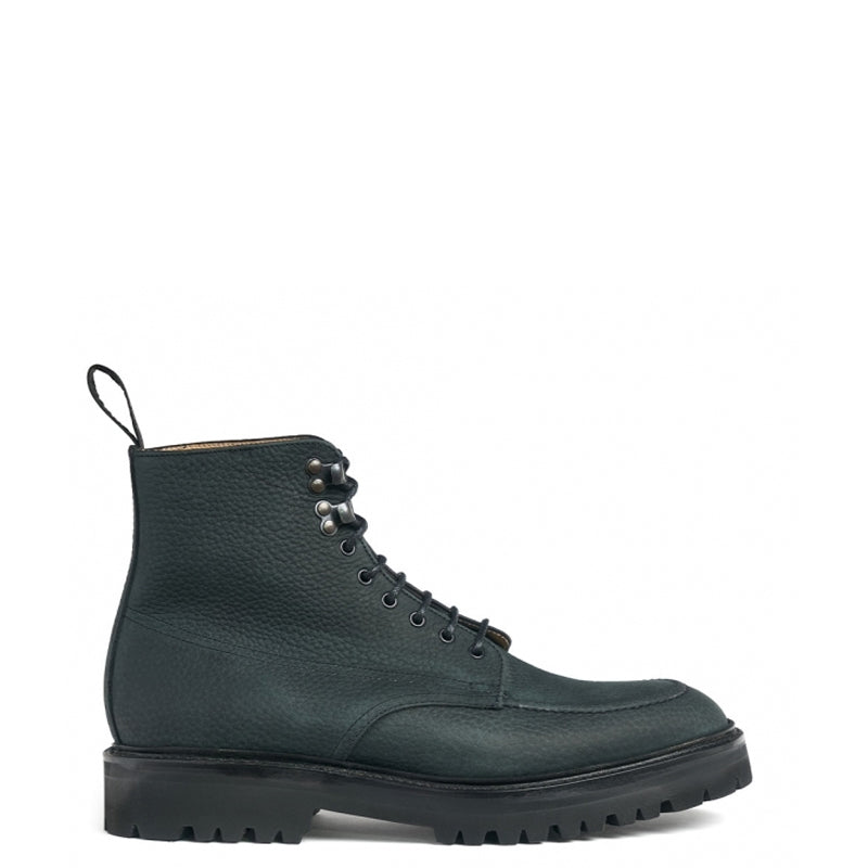 Men Handmade Leather Derby Ankle Dark Green Boot