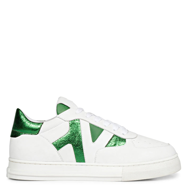 Leather Handcrafted White and Yellow Sneaker For Men