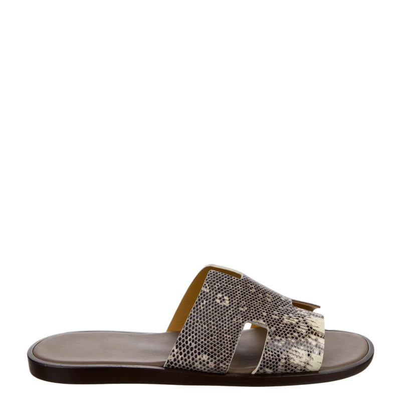 Luxury Croco Leather Brown Oran Sandal