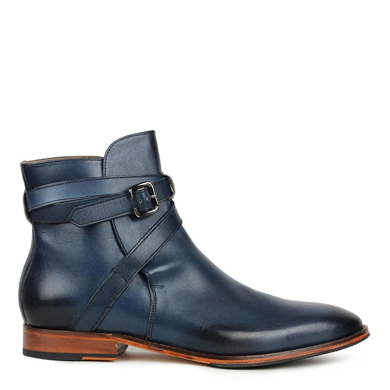 Leather Jodhpuri Chukka Boots With Buckle