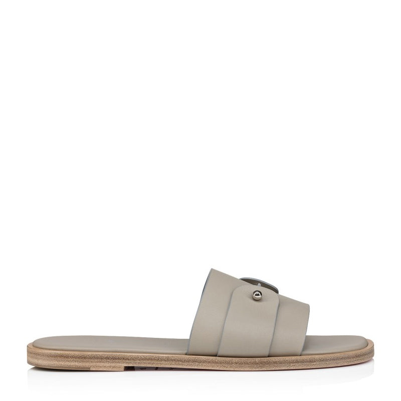 Men Slip-On Brown Leather Comfort Sandal