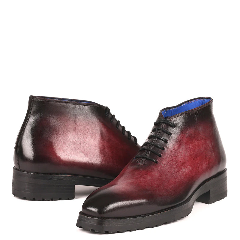 Classic Handmade Stylish Leather Ankle Boot Burgundy
