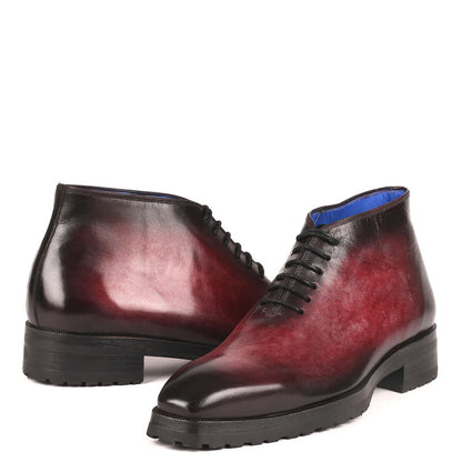 Classic Handmade Stylish Leather Ankle Boot Burgundy