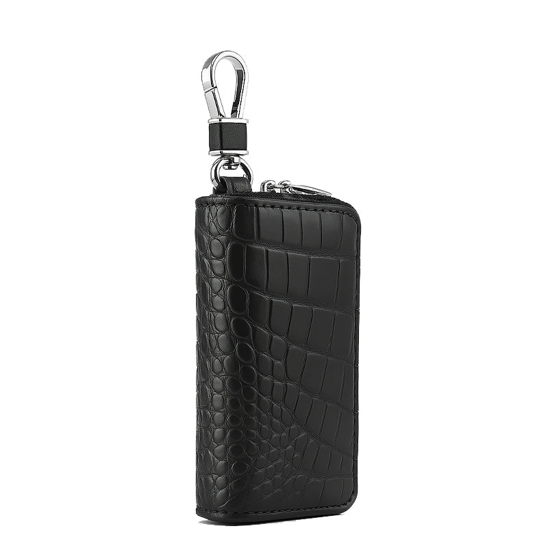 Croco Blue Mini Zipper Key Case Wallet