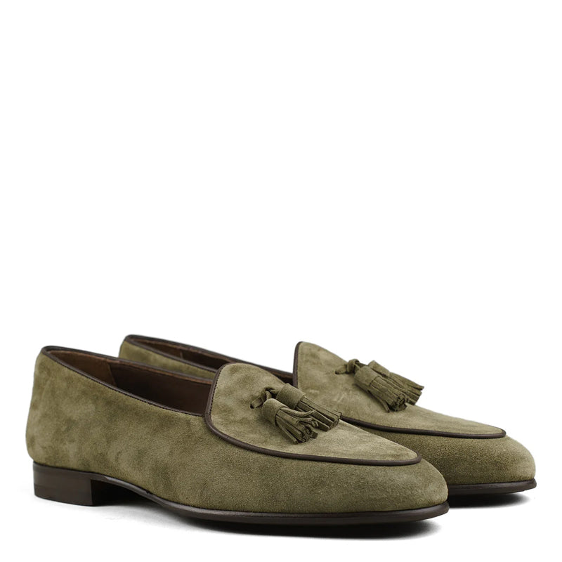 Luxury Belgian Tassel Loafer Black Shoe For Men