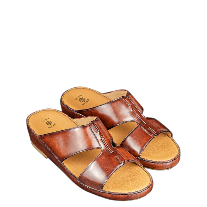 Luxury Solid Leather Arabic Tan Sandal
