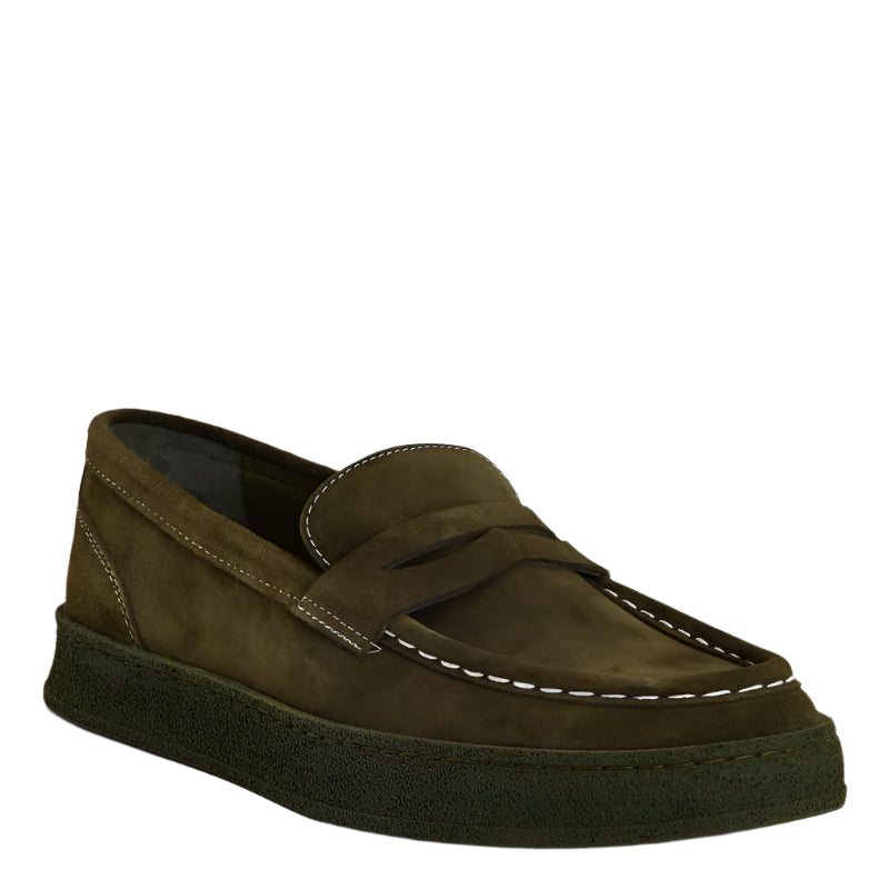Men's Suede Casual Loafer Green