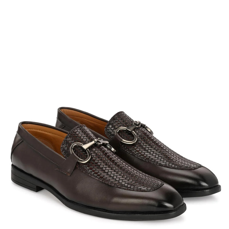 Classic Leather Horsebit Buckled Brown Loafer