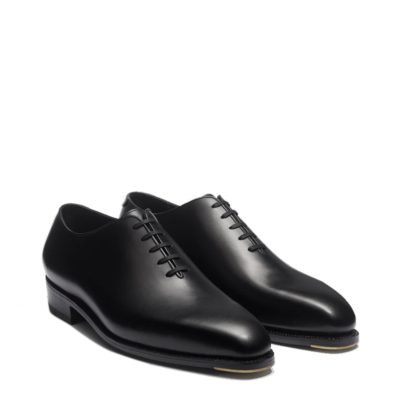 Plain Polished Leather Wholecut Oxford Shoes
