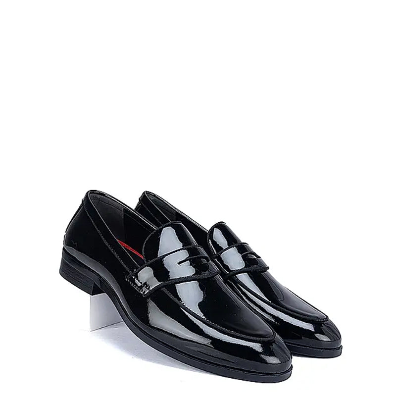 Patent Shiny Leather Plain Black Loafer