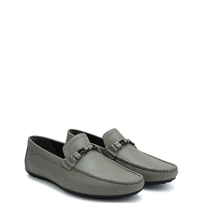 Men Textured Leather Driving White Loafer