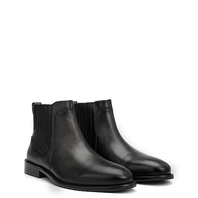 Mid-Top Plain Leather Handmade Stylish Chelsea Boots