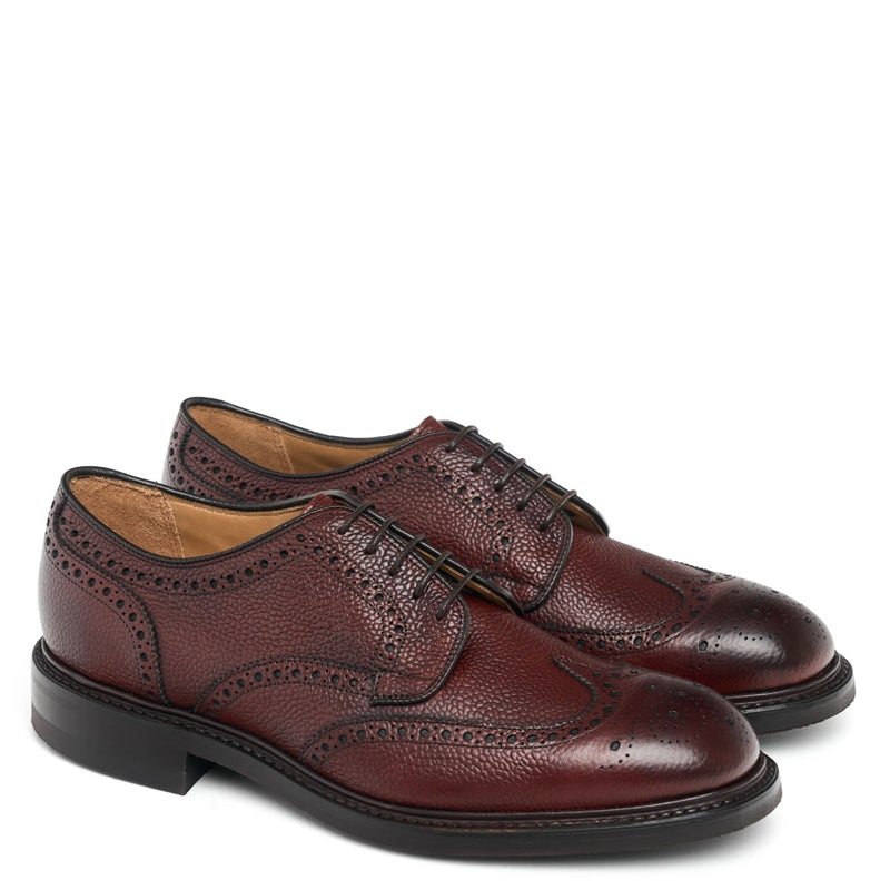 Men Handmade Leather Formal Derby Burgundy Shoe