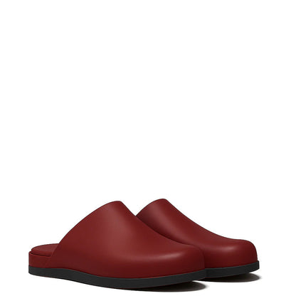 Burgundy Leather Men Mule