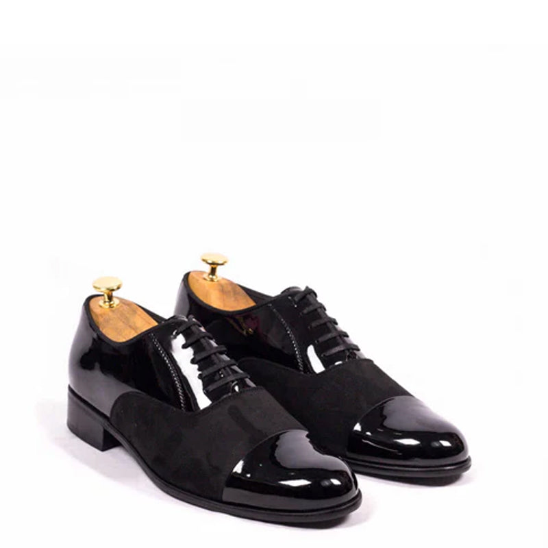 Patent Suede Shiny Leather Oxford Shoes