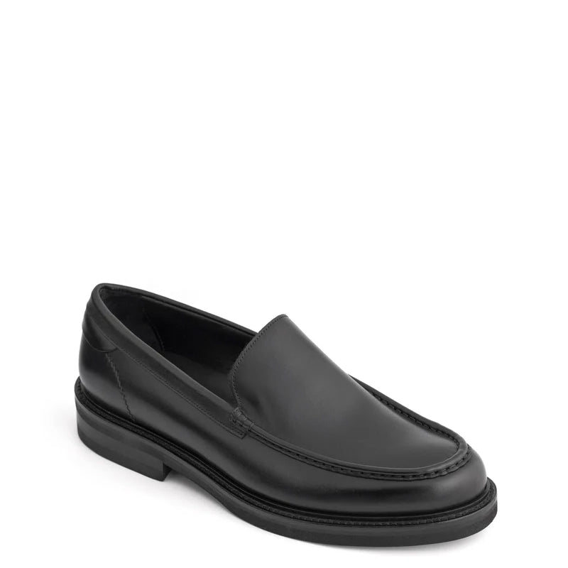 Round Toe Slip-On Leather Brown Loafer