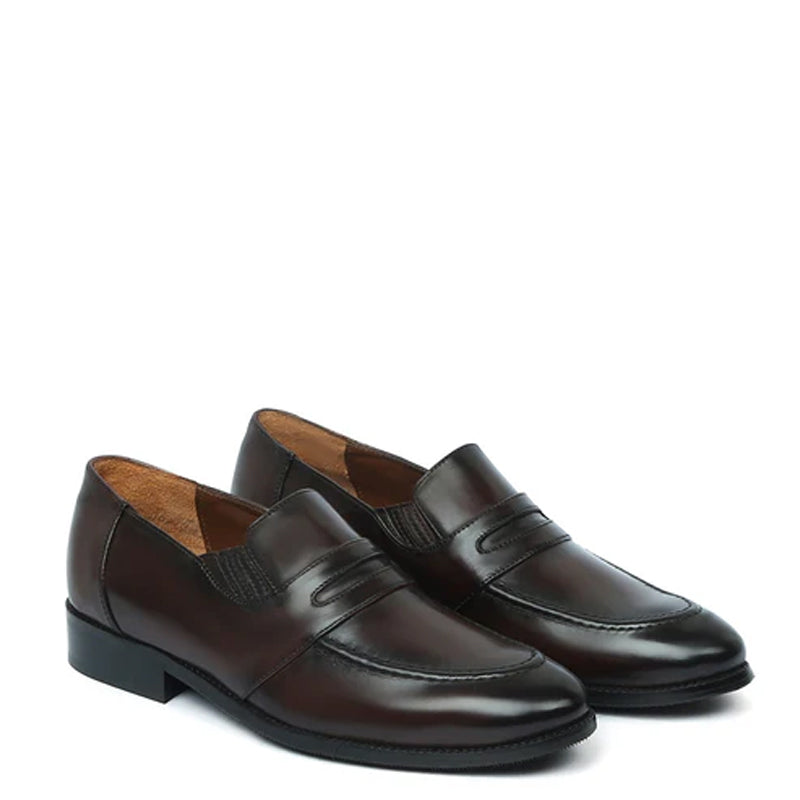 Burgundy Leather Penny Loafer For Men