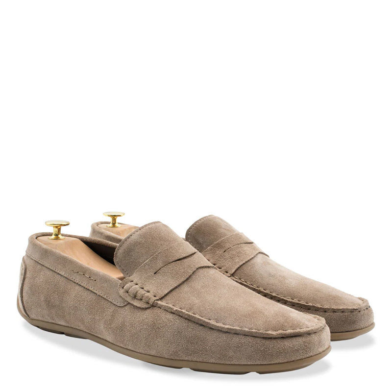 Gregores Suede Penny Moccasin Blue