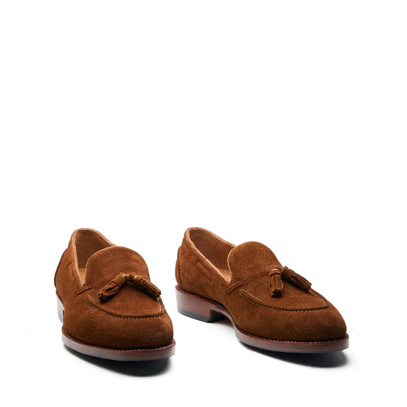 Men Suede Leather Slip-On Tassel Brown Loafer