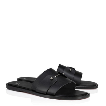 Men Slip-On Brown Leather Comfort Sandal