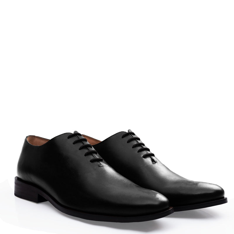 Polished Pure Leather Wholecut Oxford Shoe Blue