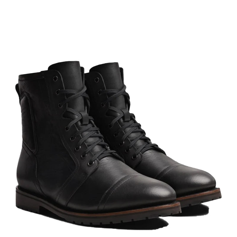 Shadow Craft Leather Zip-Up High Ankle Boots