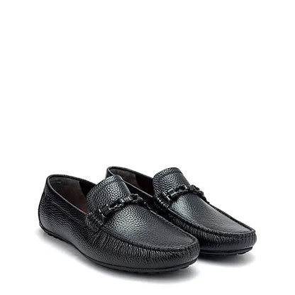 Men Textured Leather Driving White Loafer