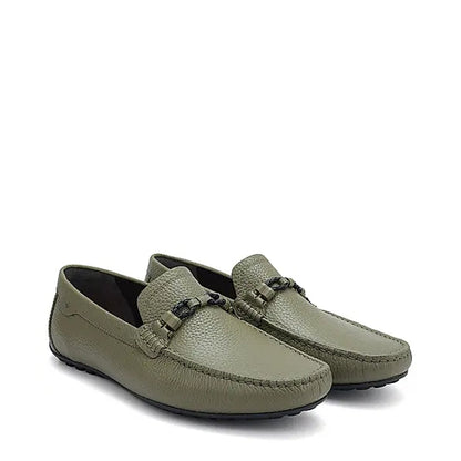 Men Textured Leather Driving Red Loafer