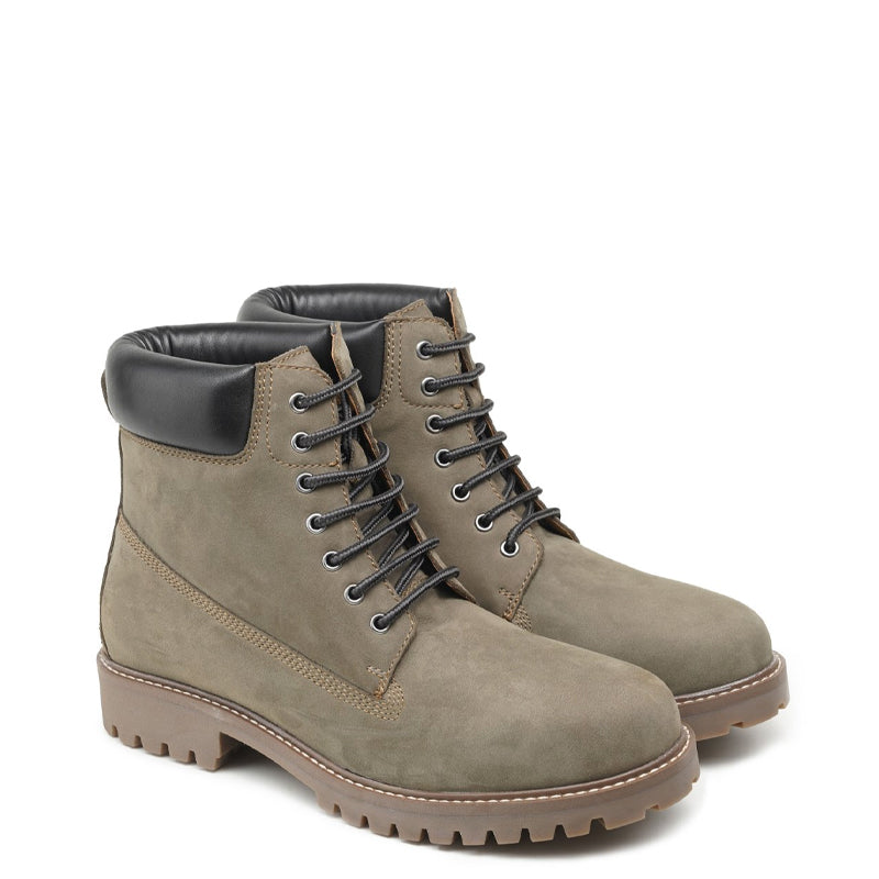 Urban Leather Lace-Up High Ankle Boot Blue