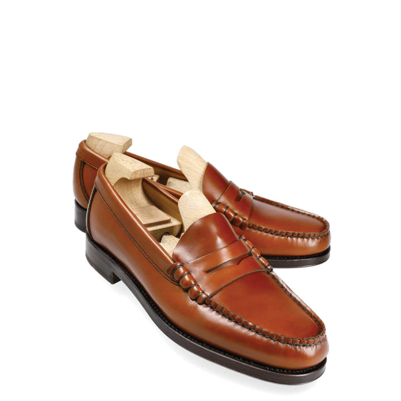 Penny Handmade Polished Leather Burgundy Loafer
