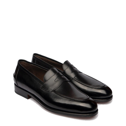 Plain Polished Leather Penny Tan Loafer For Men
