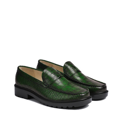 Men's Round Toe Croc Loafers
