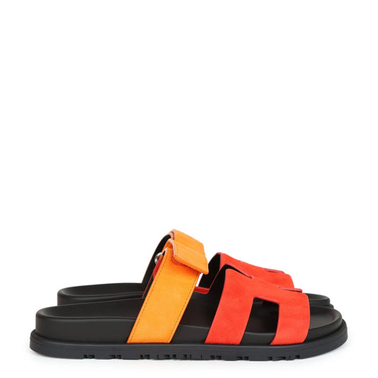Luxury Croco Leather Red / Orange Sandal