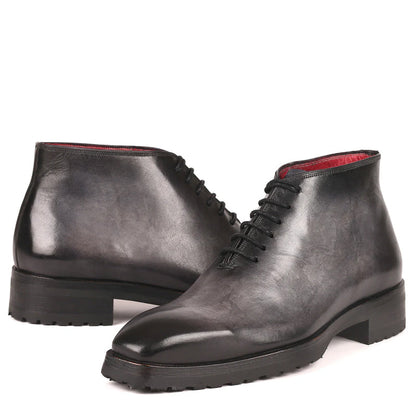 Classic Handmade Stylish Leather Ankle Boot Burgundy
