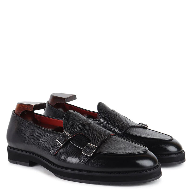 Handmade Leather Formal Double Monk Straps Shoes