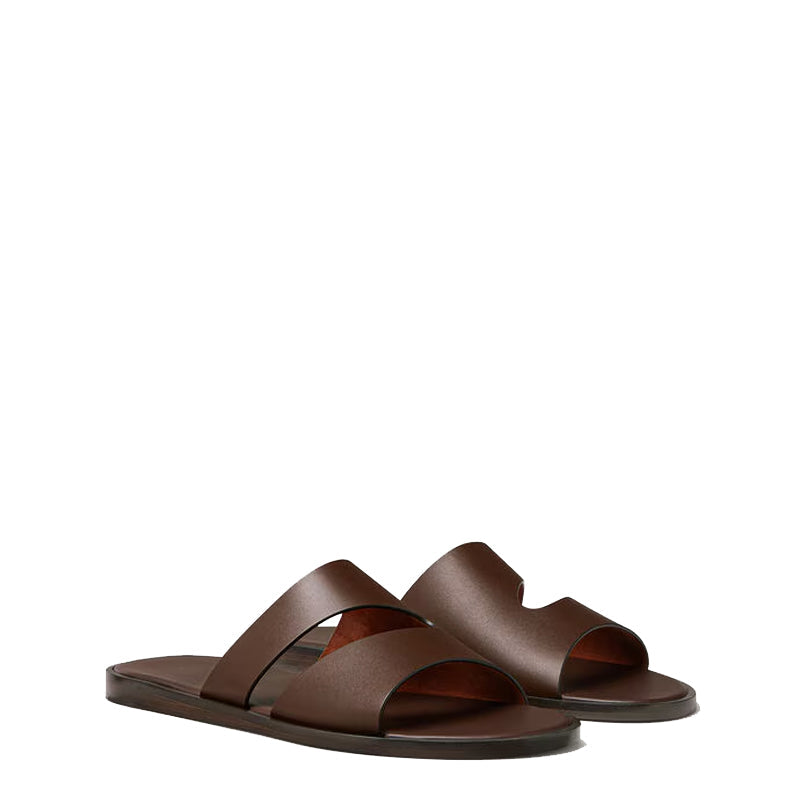 Stylish Double Strap Leather Daily Wear Slipper