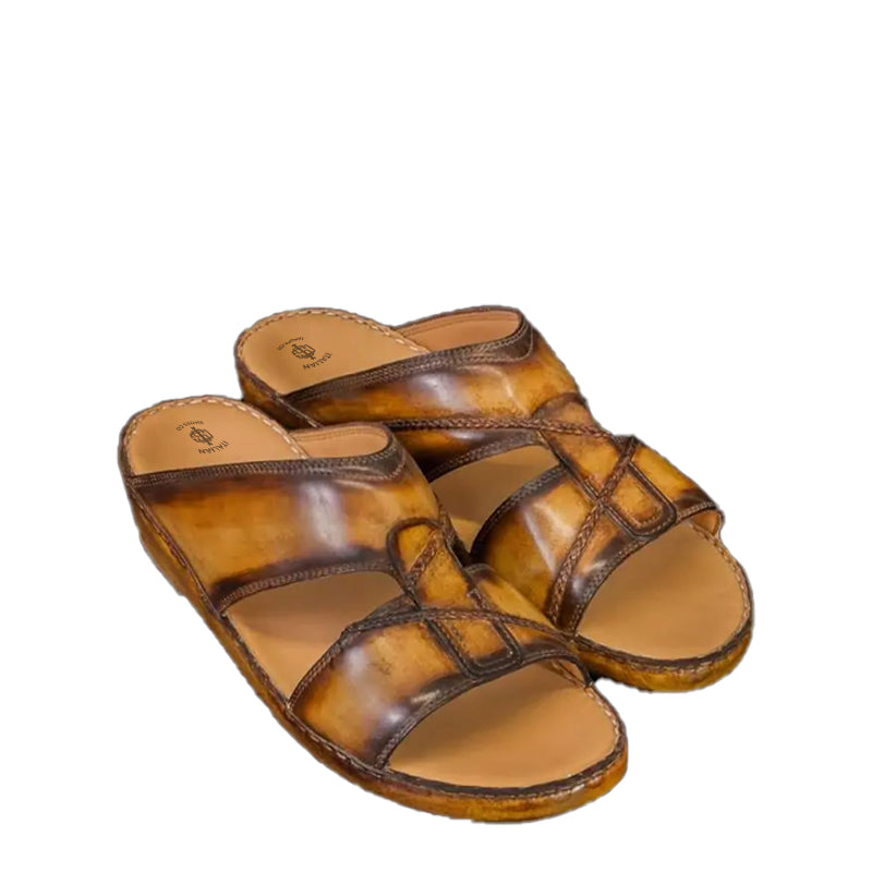 Luxury Handmade Leather Arabic Burgundy Sandal