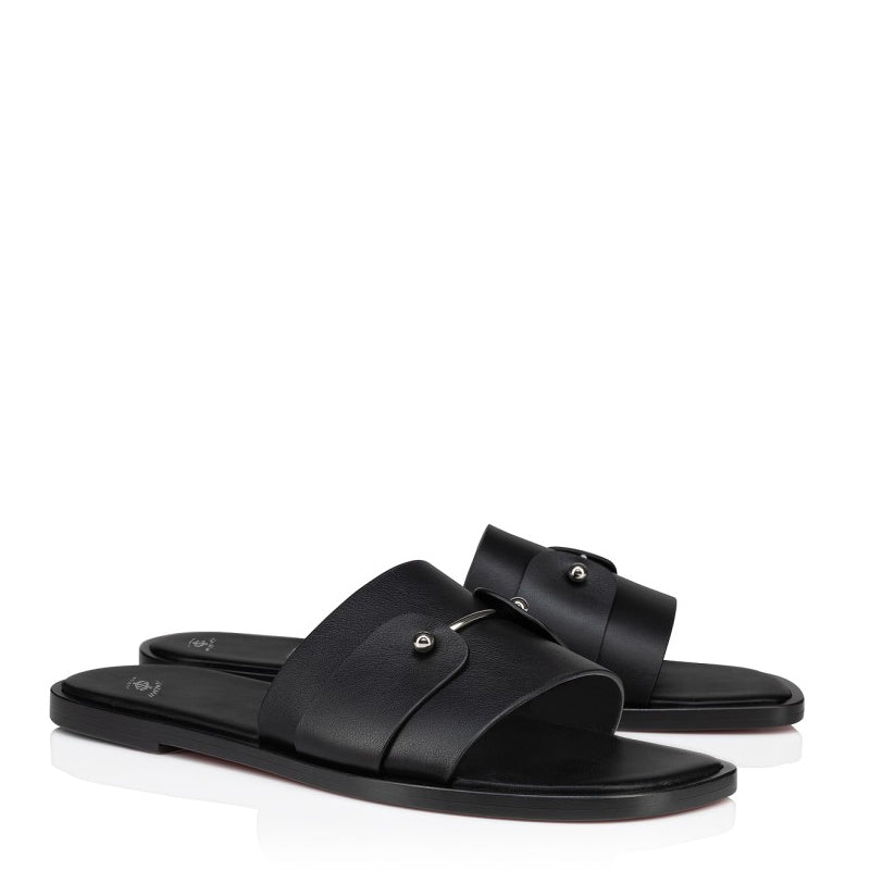 Men Slip-On Leather Off White Comfort Sandal