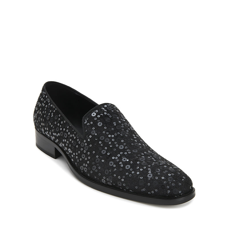 Men's Black Sequin Loafer
