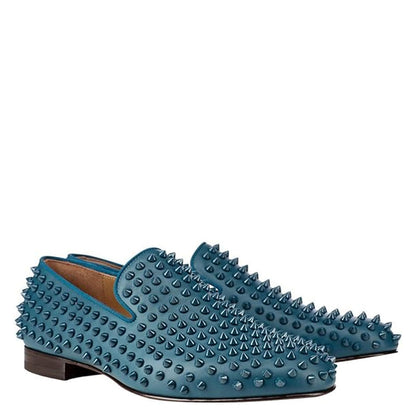 Men Suede Studded Slip On Loafers
