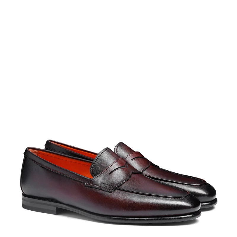 Penny Solid Leather Carlo Burgundy Loafer