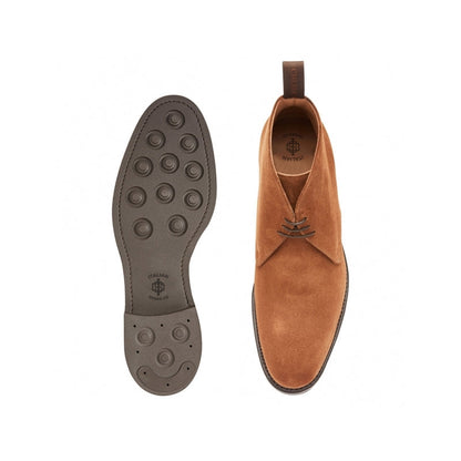 Men Suede Handmade Leather Chukkas Boot Dark Brown