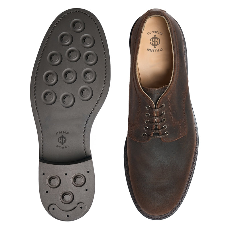 Premium Leather Formal Derby Dark Brown Shoe For Men